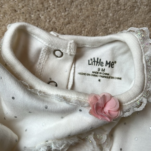 Little Me Sparkly Lace Polka Dot Dress - 9 Months - Picture 8 of 9